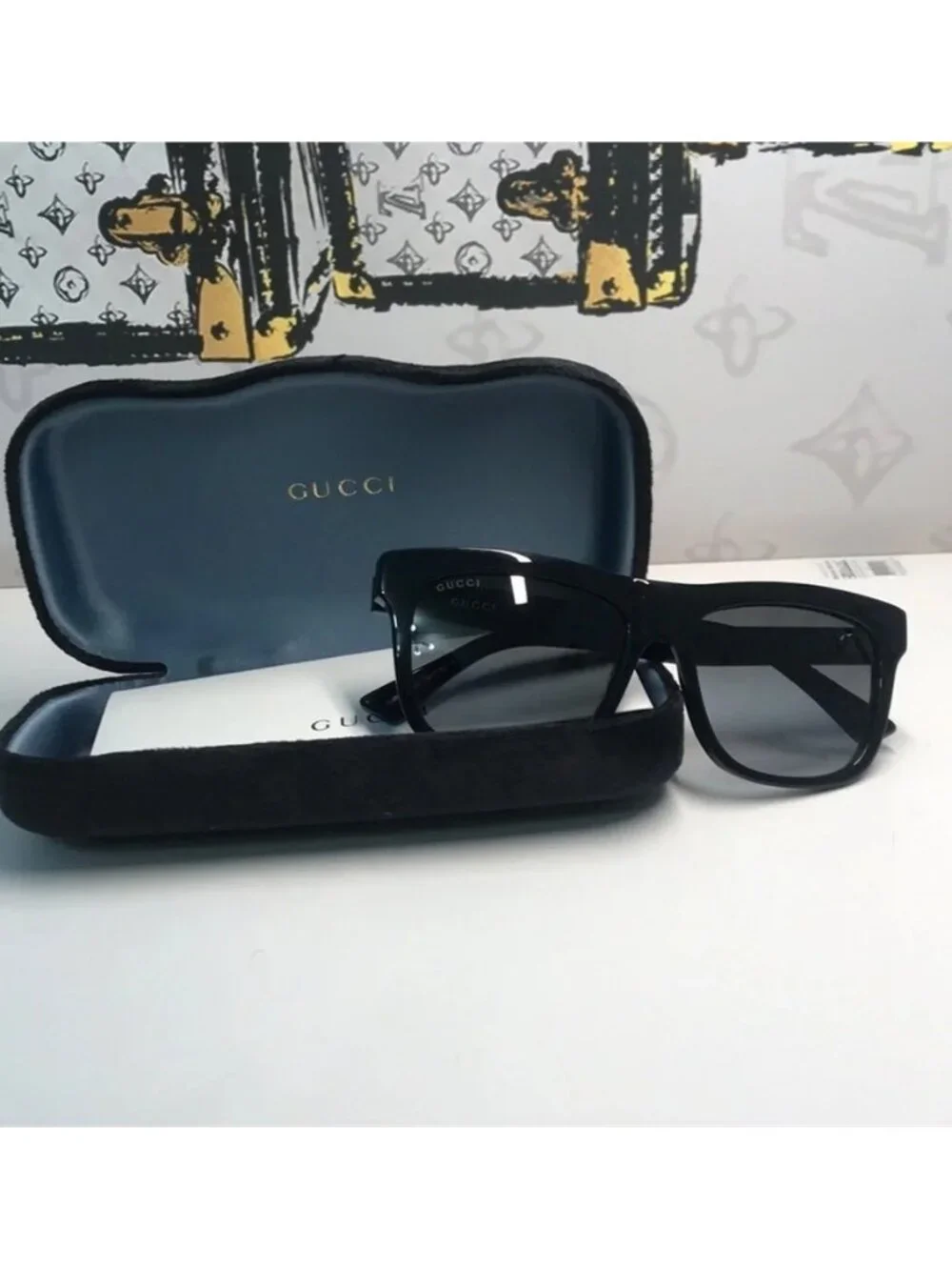 Luxury New Authentic Gucci GG0158SN 001 Sunglasses ✨